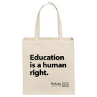 Cotton Canvas Shoulder Tote ("Ed. Is A Human Right")